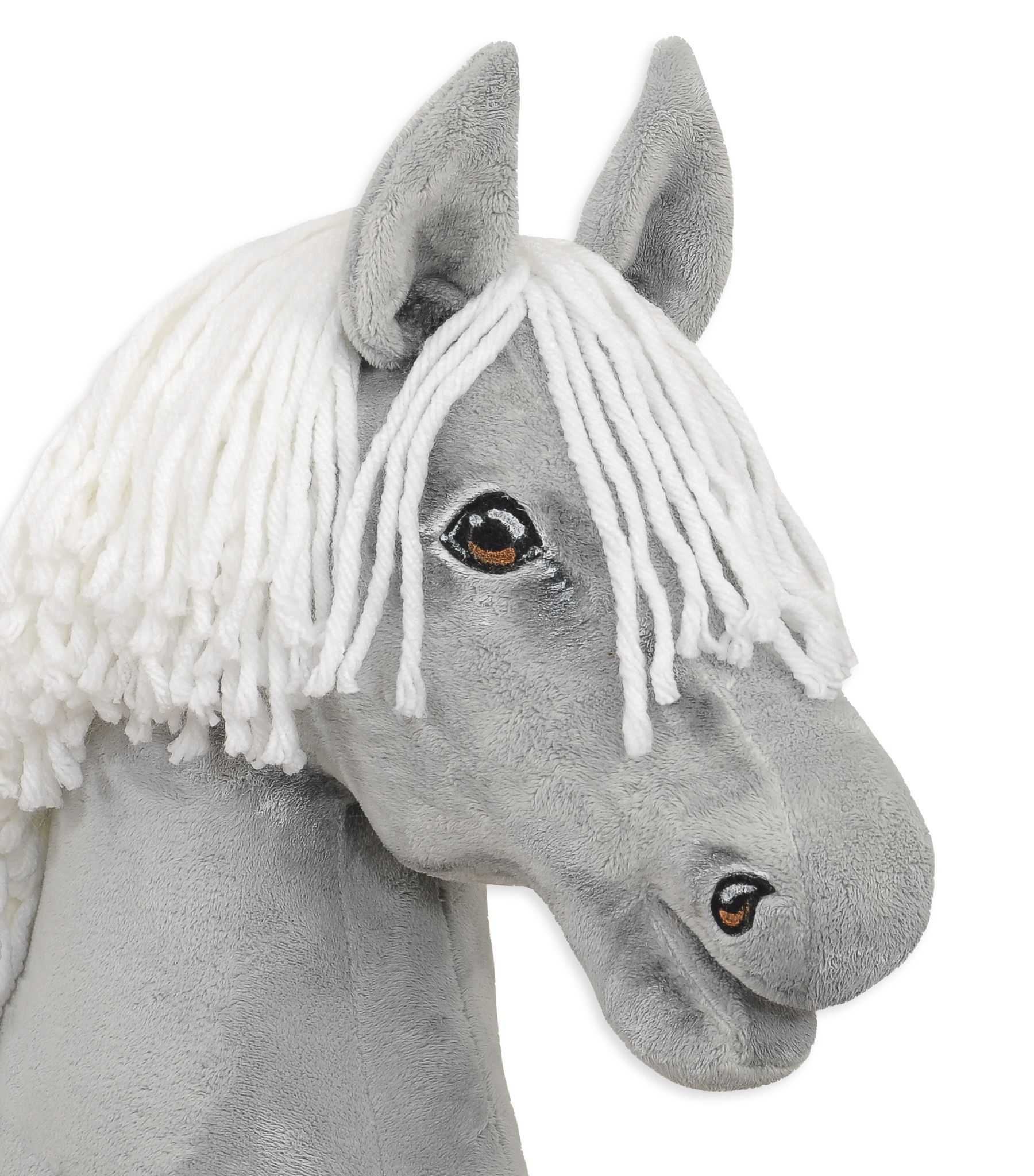 Cheval De Bâton (Hobby Horse) - Peluche Réaliste Crinière, Rênes Amovibles - Bâton Bois Réglable - Jouet Équestre