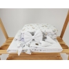 Détail tissu gaufré blanc pour bébé - berceau osier