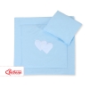 2 Pièces Coussin et Couverture pour Landau Bébé Bleu Cœurs