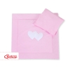 2 Pièces Coussin et Couverture pour Landau Bébé Rose Cœurs