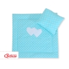 2 Pièces Coussin et Couverture pour Landau Bébé Turquoise à Pois Cœurs