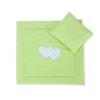 2 Pièces Coussin et Couverture pour Landau Bébé Vert Cœurs