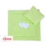 2 Pièces Coussin et Couverture pour Landau Bébé Vert Cœurs