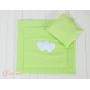 2 Pièces Coussin et Couverture pour Landau Bébé Vert Cœurs