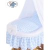 4 pcs Ensemble Linge pour Berceau de Bébé Zigzags Bleu