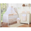 5 pcs Ensemble pour Lit Bébé avec Moustiquaire Beige à Pois Cœurs