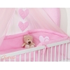 5 pcs Ensemble pour Lit Bébé avec Moustiquaire Rose Cœurs