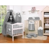 7 pcs Ensemble Linge Ciel Tour de Lit Bébé Anthracite Cœurs