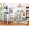 7 pcs Ensemble Linge Ciel Tour de Lit Bébé Anthracite Cœurs