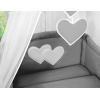 7 pcs Ensemble Linge Ciel Tour de Lit Bébé Anthracite Cœurs