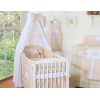 7 pcs Ensemble Linge Ciel Tour de Lit Bébé Beige à Pois Cœurs