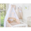 7 pcs Ensemble Linge Ciel Tour de Lit Bébé Beige à Pois Cœurs