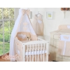 7 pcs Ensemble Linge Ciel Tour de Lit Bébé Beige à Pois Cœurs