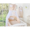 7 pcs Ensemble Linge Ciel Tour de Lit Bébé Beige à Pois Cœurs