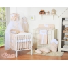 7 pcs Ensemble Linge Ciel Tour de Lit Bébé Beige à Pois Cœurs