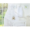 7 pcs Ensemble Linge Ciel Tour de Lit Bébé Blanc Cœurs