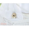 7 pcs Ensemble Linge Ciel Tour de Lit Bébé Blanc Cœurs