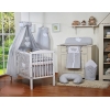 7 pcs Ensemble Linge Ciel Tour de Lit Bébé Gris Cœurs