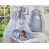 7 pcs Ensemble Linge Ciel Tour de Lit Bébé Gris Cœurs