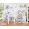7 pcs Ensemble Linge Ciel Tour de Lit Bébé Lila Rayures Cœurs
