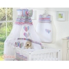 7 pcs Ensemble Linge Ciel Tour de Lit Bébé Lila Rayures Cœurs