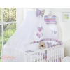 7pcs Ensemble Lit Bébé Ciel Tour de Lit Lila Rayures Cœurs