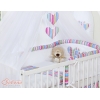 7pcs Ensemble Lit Bébé Ciel Tour de Lit Lila Rayures Cœurs