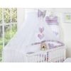 7pcs Ensemble Lit Bébé Ciel Tour de Lit Lila Rayures Cœurs
