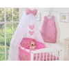 7pcs Ensemble Lit Bébé Ciel Tour de Lit Rose à Carreaux Cœurs