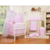 7pcs Ensemble Lit Bébé Ciel Tour de Lit Rose à Pois Cœurs