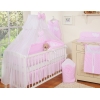 7pcs Ensemble Lit Bébé Ciel Tour de Lit Rose à Pois Cœurs