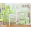 7pcs Ensemble Lit Bébé Ciel Tour de Lit Vert Cœurs