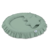 Baldaquin Suspendu + Nid à Volants + Oreillers Blanc Vert