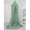 Baldaquin Suspendu + Nid à Volants + Oreillers Blanc Vert