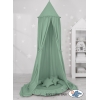 Baldaquin Suspendu + Nid à Volants + Oreillers Blanc Vert