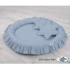 Baldaquin Suspendu + Nid à Volants + Oreillers Bleu Pastel