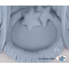 Baldaquin Suspendu + Nid à Volants + Oreillers Bleu Pastel