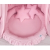 Baldaquin Suspendu + Nid à Volants + Oreillers Rose pour Fille