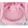 Baldaquin Suspendu + Nid à Volants + Oreillers Rose pour Fille
