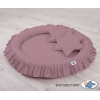 Baldaquin Suspendu + Nid à Volants + Oreillers Violet Pastel