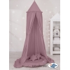 Baldaquin Suspendu + Nid à Volants + Oreillers Violet Pastel