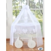 Berceau Bébé en Osier à Ciel avec Textile Blanc Amelie