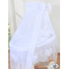 Berceau Bébé en Osier à Ciel avec Textile Blanc Amelie