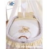 Berceau Bébé en Osier Complet à Ciel avec Textile Retombant Blanc Papillon