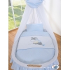 Berceau Bébé en Osier Complet à Ciel avec Textile Retombant Bleu Luca
