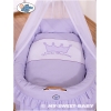 Berceau Bébé en Osier Complet à Ciel avec Textile Retombant Lila Prince / Princess