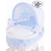 Berceau Bébé Osier Complet Textile avec Canopy Isabella