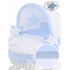 Berceau Bébé Osier Complet Textile avec Canopy Isabella