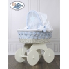 Berceau Bébé Osier Complet Textile avec Canopy Isabella
