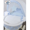 Berceau Bébé Osier Complet Textile avec Canopy Isabella
